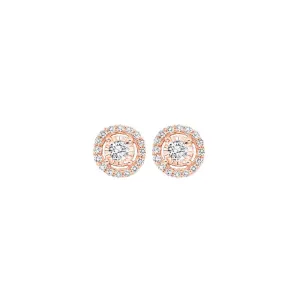 14KT Pink Gold & Diamond Tru Reflection Fashion Earrings  - 1/2 ctw