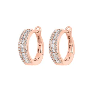 14KT Pink Gold & Diamonds Fashion Earrings -  1/2 ctw