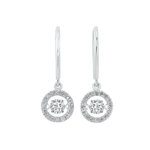 14KT White Gold & Diamond Classic Book Rhythm Of Love Fashion Earrings  - 3/4 ctw