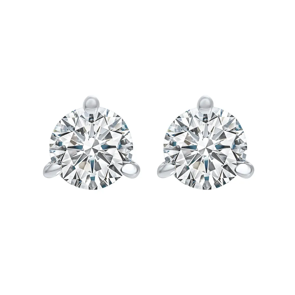 14KT White Gold & Diamond Stud Earrings -1-1/2 ctw