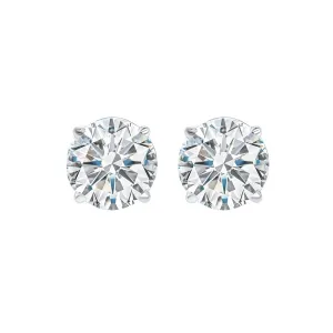 14KT White Gold & Diamonds Stunning Stud Earrings - 1 ctw