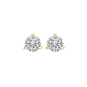 18KT Yellow Gold & Diamond Round Stud Earrings  - 3/8 ctw