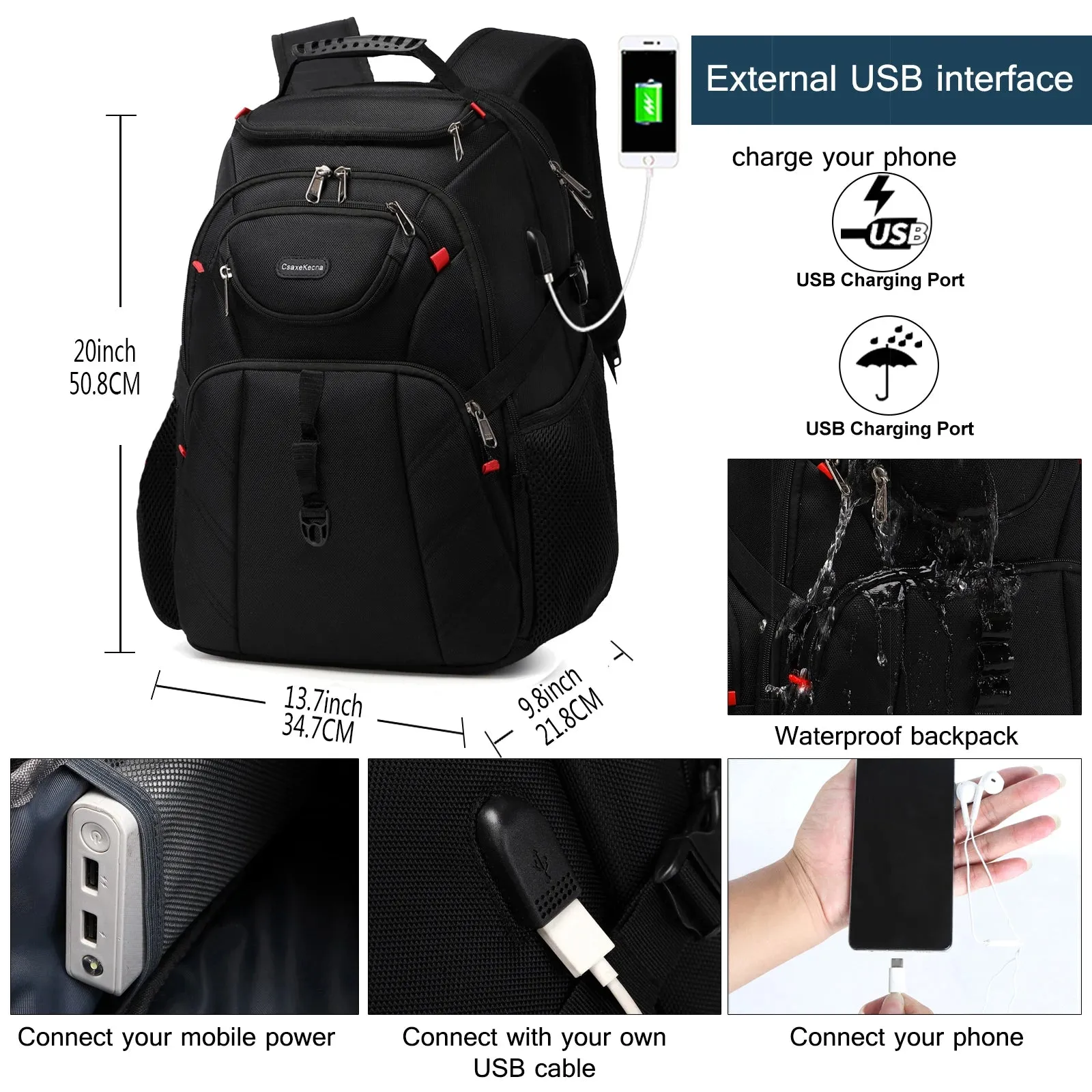 53％ Off | Travel Laptop Backpack, 17 Inch Business Durable Backpack With USB, Waterproof University Backpack For Men And Women