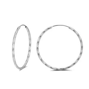 925 Sterling Silver 30mm Twisted Huggie Hoop Earring