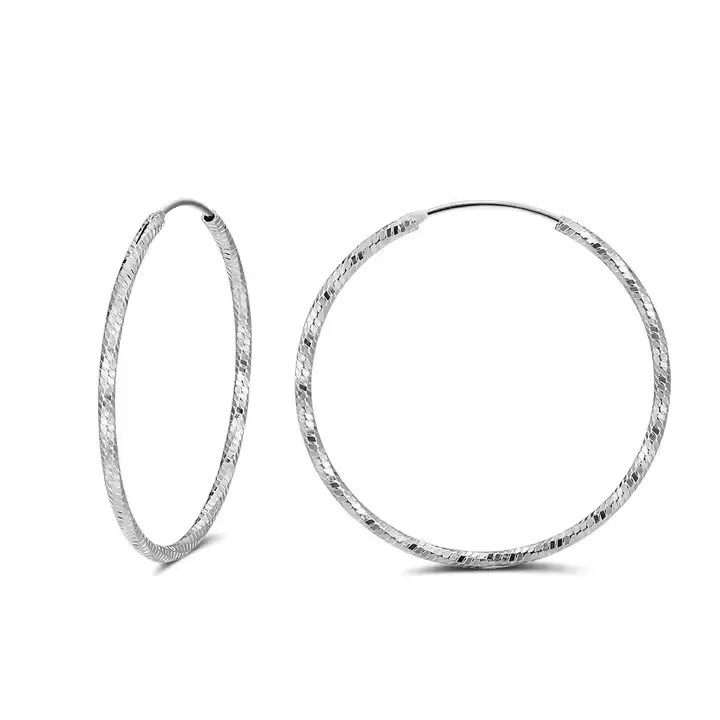 925 Sterling Silver 30mm Twisted Huggie Hoop Earring