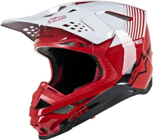 ALPINESTARS S.TECH M10 DYNO HELMET GLOSS RED/WHITE SM 8301119-3182-S