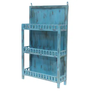 Antique Blue touch wall hanging Solid wood Rack