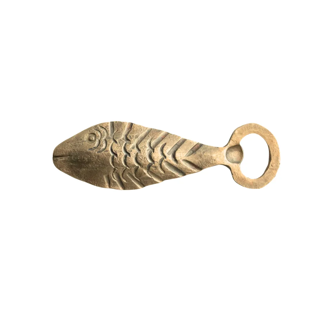 Antique Brass Fish Bottle Opener