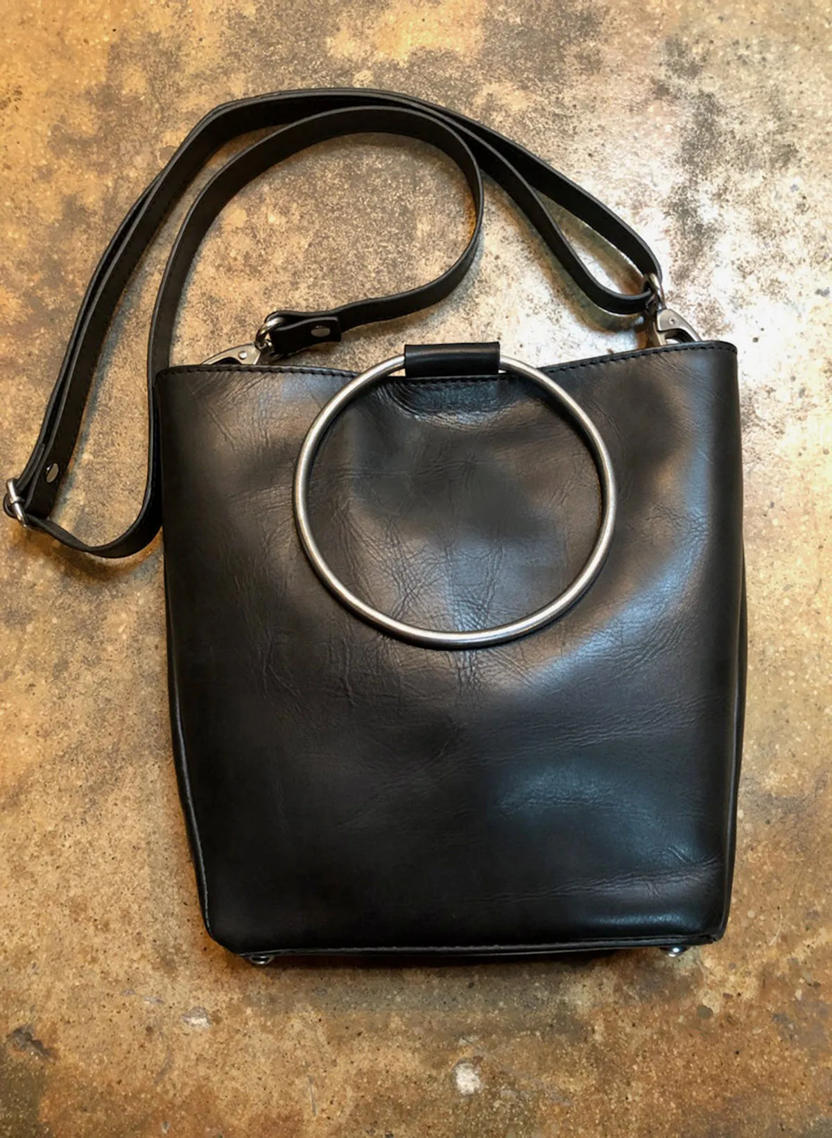 Bianca Rachele O-Ring Leather Bag