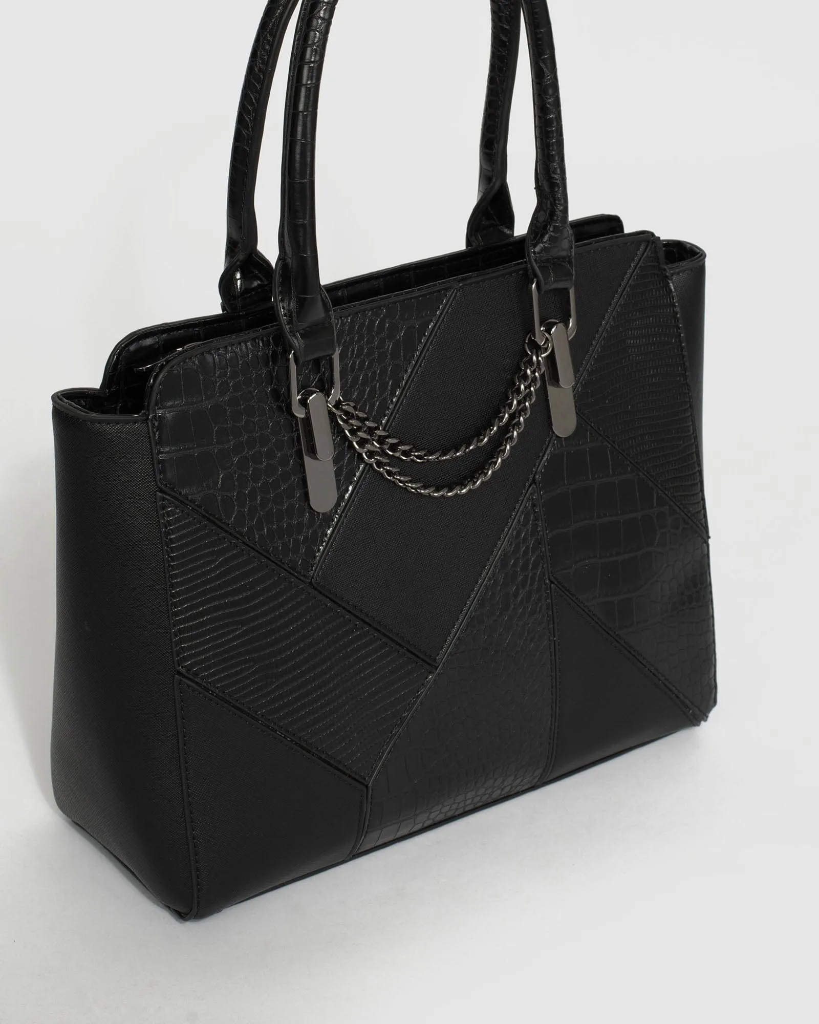 Black Camilla Chain Tote Bag