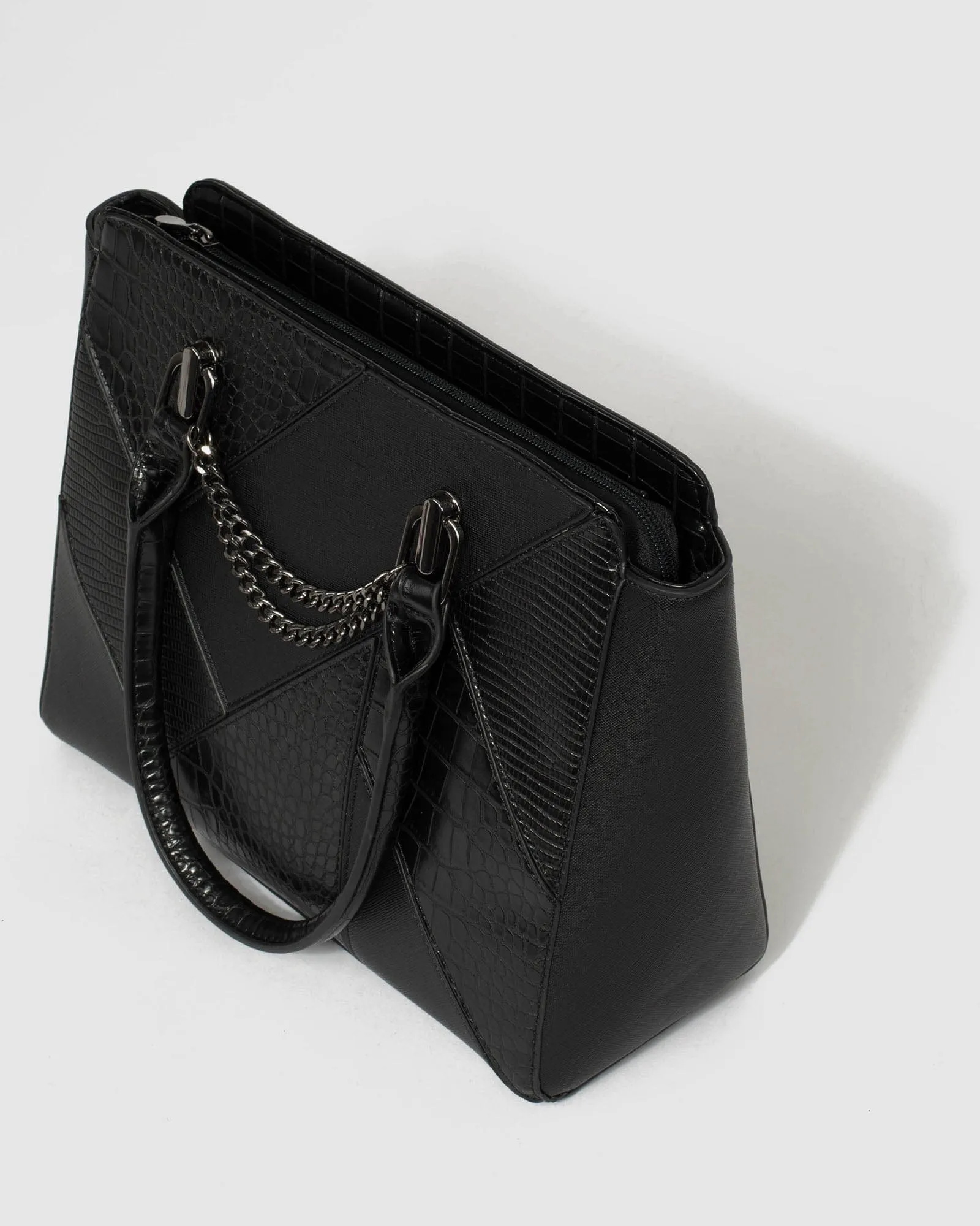 Black Camilla Chain Tote Bag