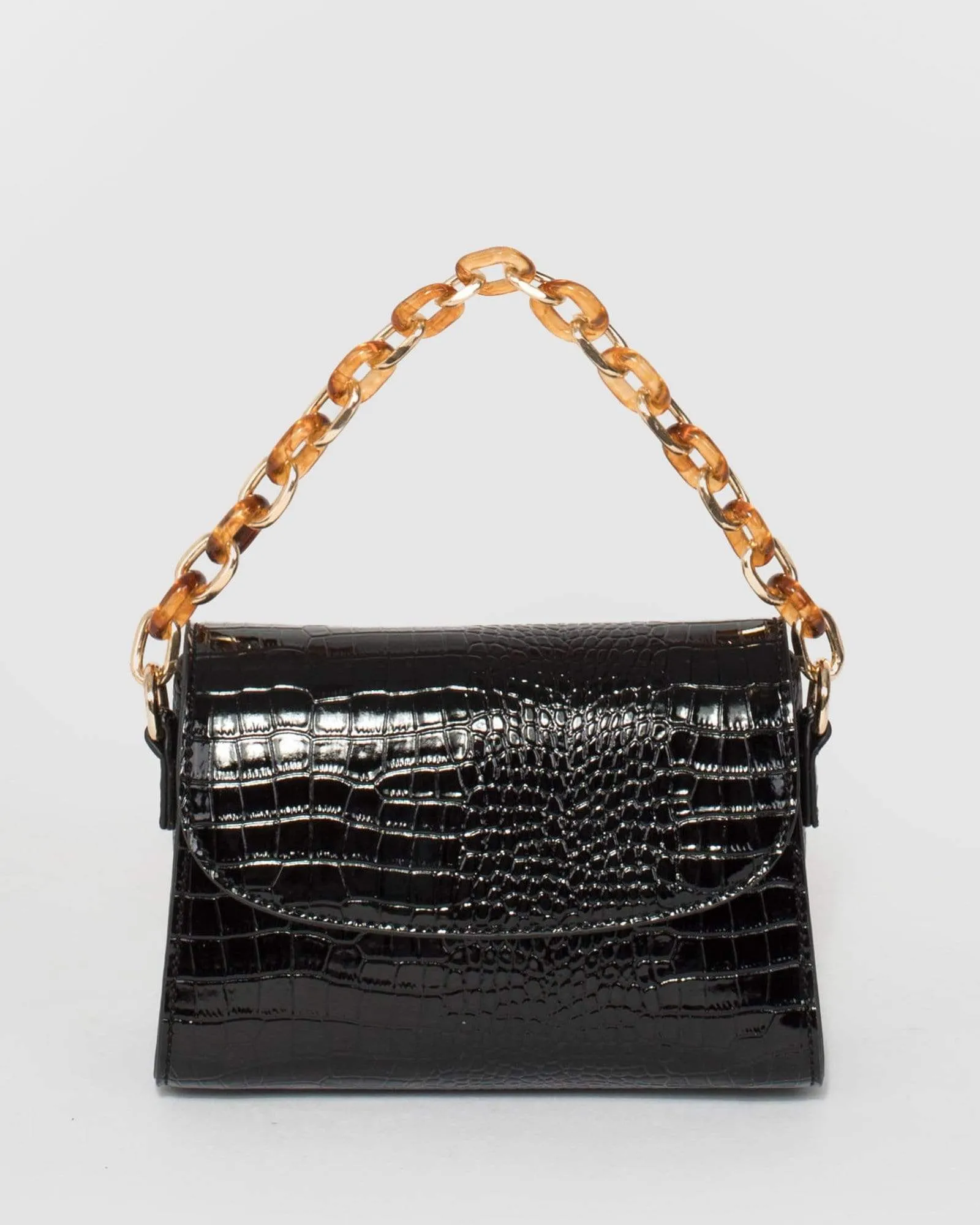 Black Croc Winnie Mini Bag