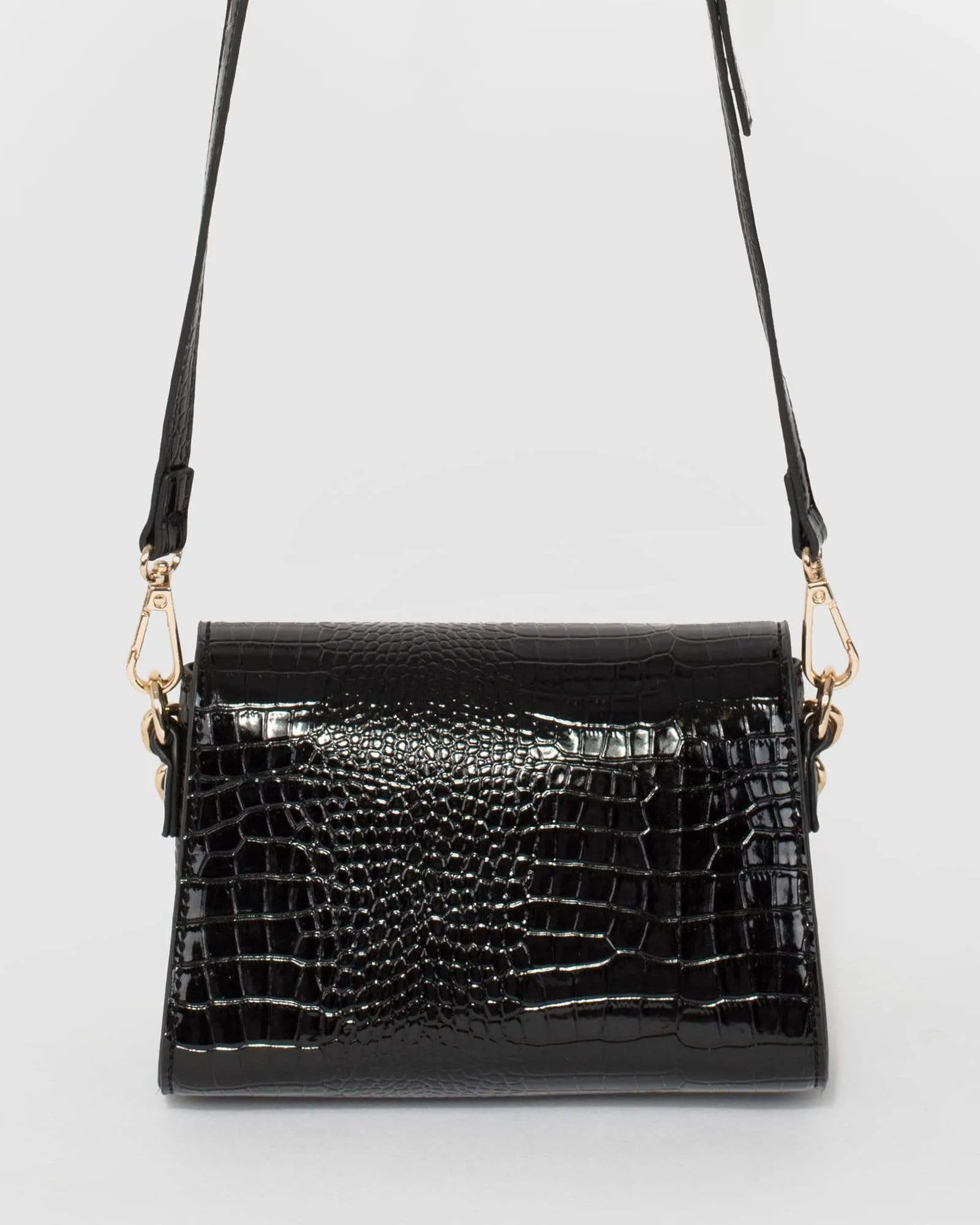 Black Croc Winnie Mini Bag