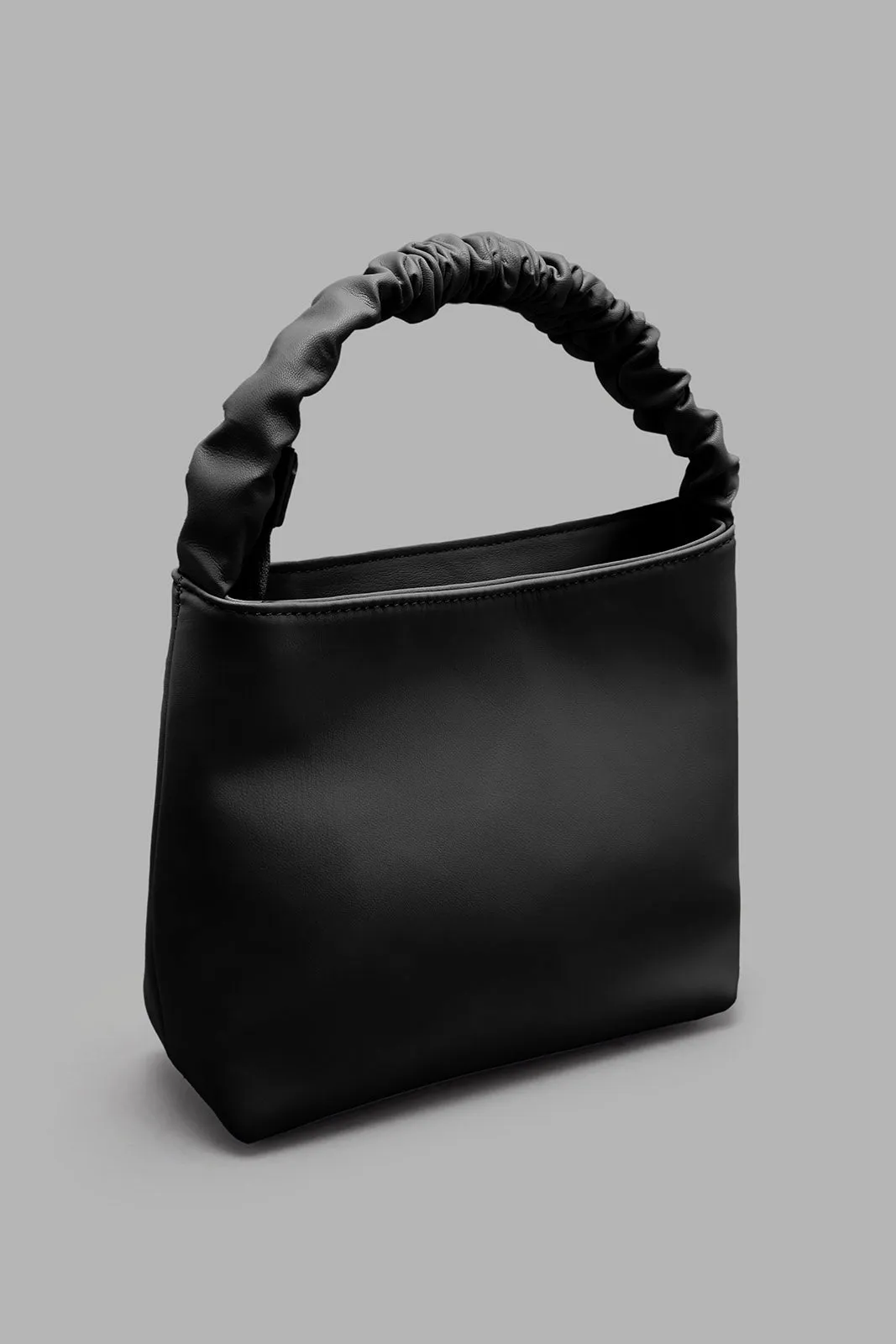 Black Scrunched Handle Bag