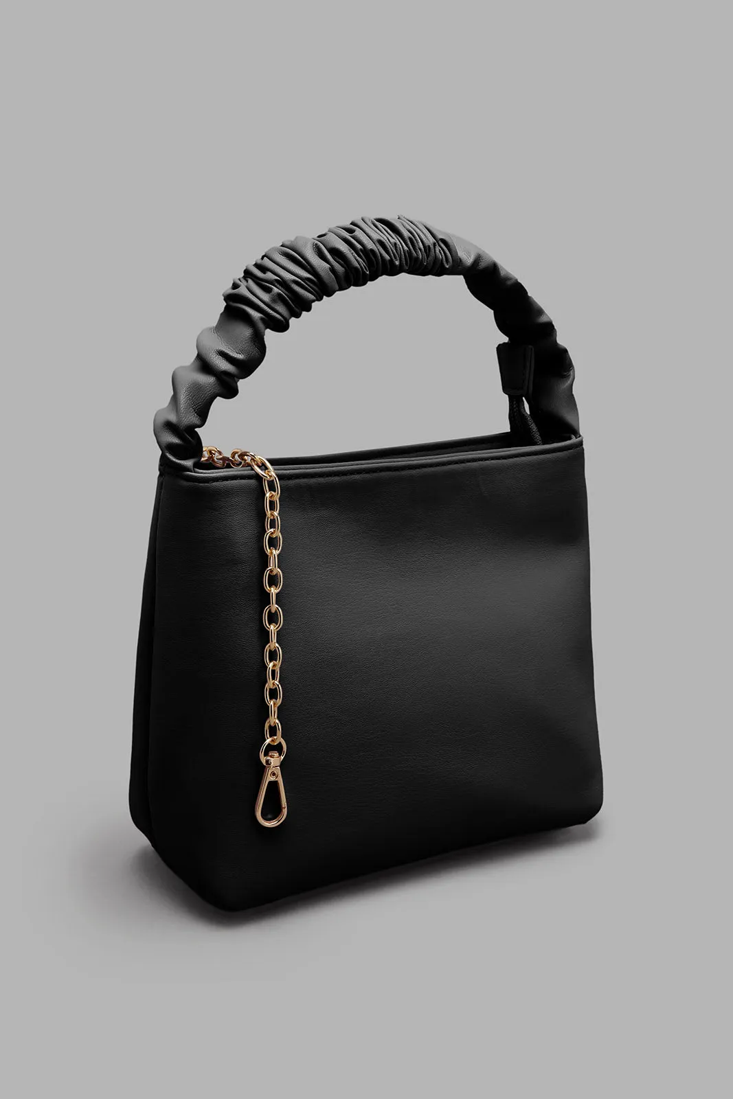 Black Scrunched Handle Bag