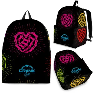 Blk Chain-Link Heart Backpack