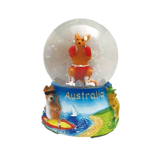 Boxing Kangaroo Snowglobe - Medium