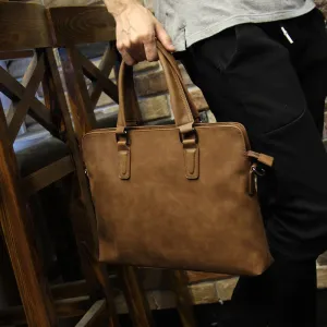 Brand Crazy horse pu leather men bags