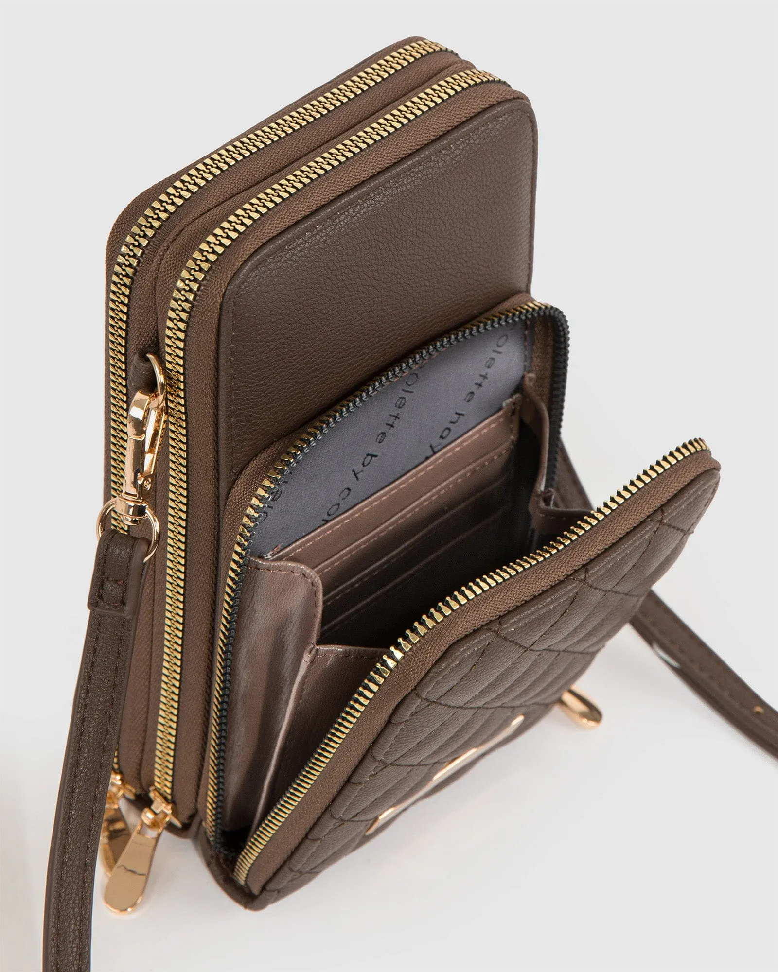 Brown Koni Phone Crossbody Bag