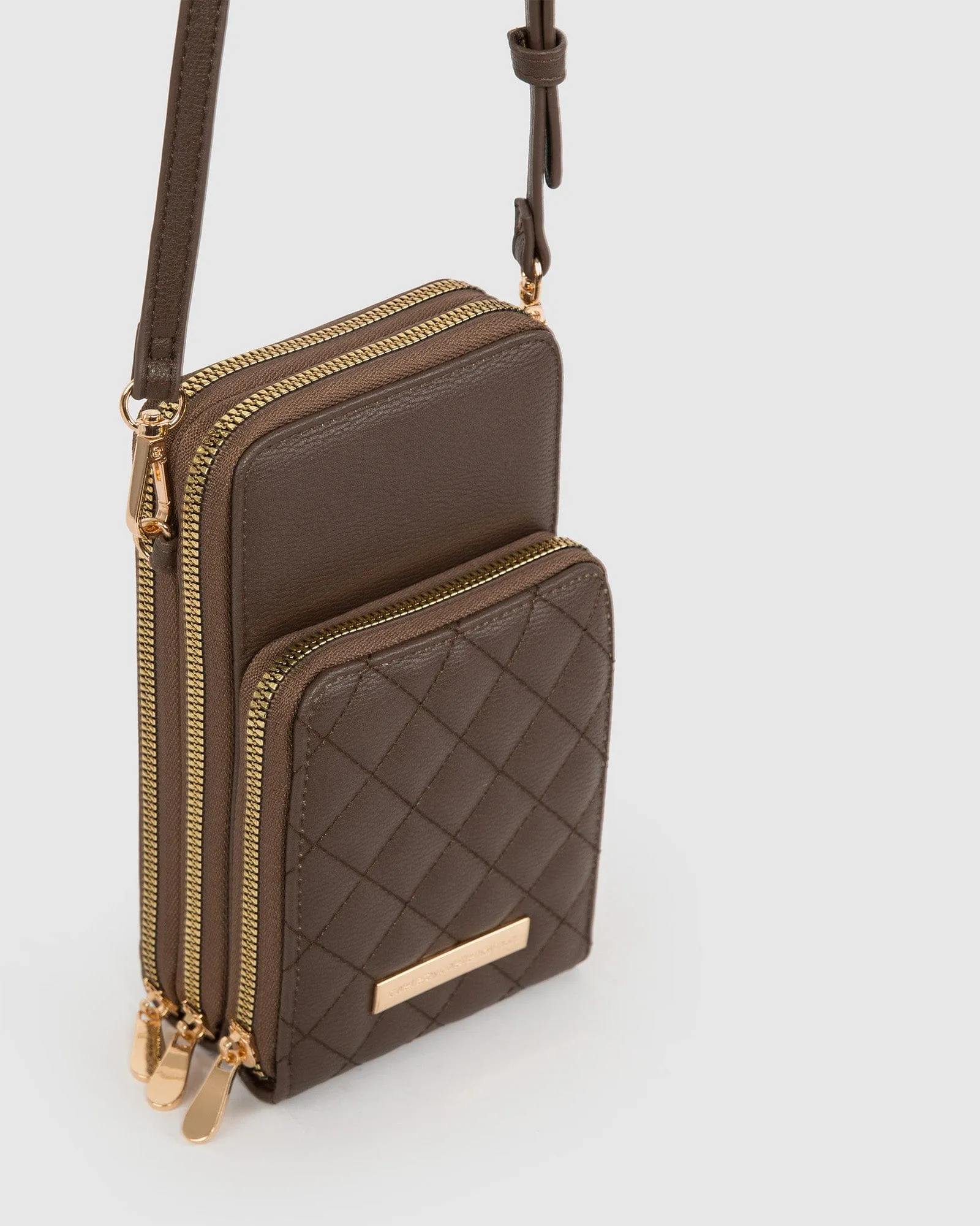 Brown Koni Phone Crossbody Bag