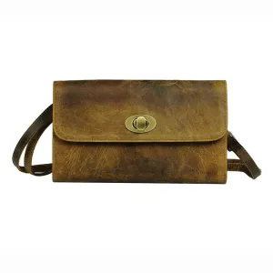 Brown Matte Wallet Crossbody