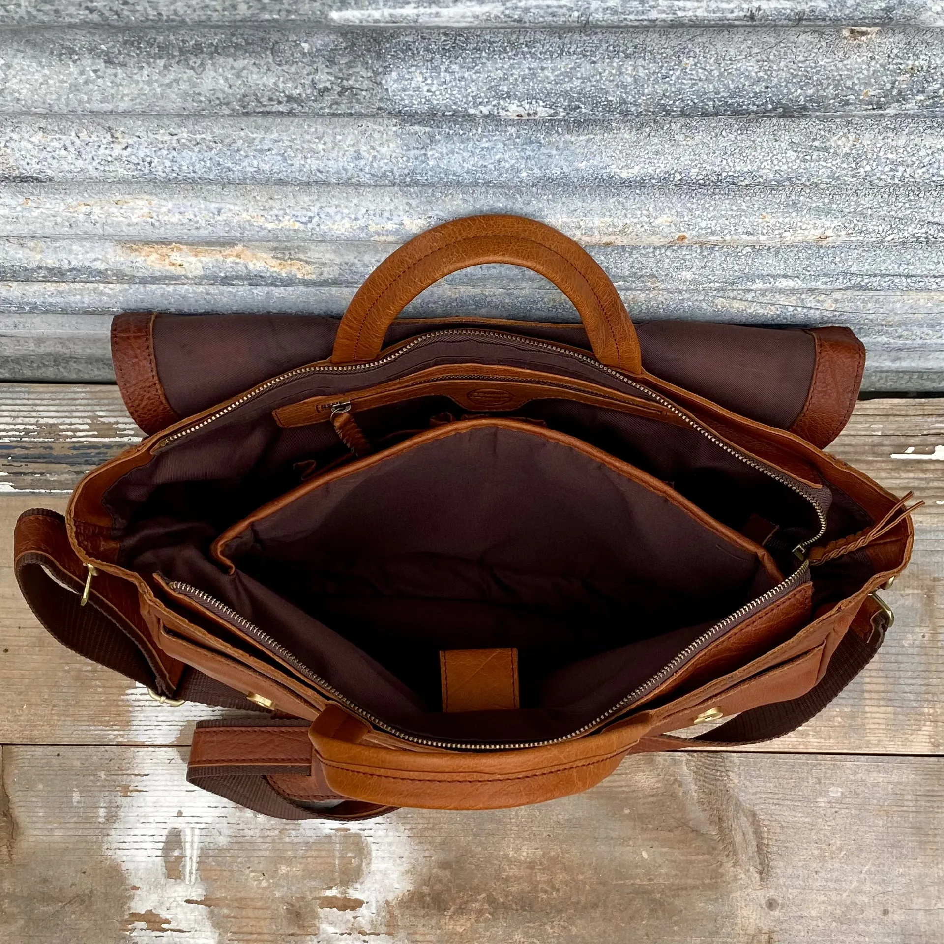 Buffalo Hide Leather Laptop Satchel