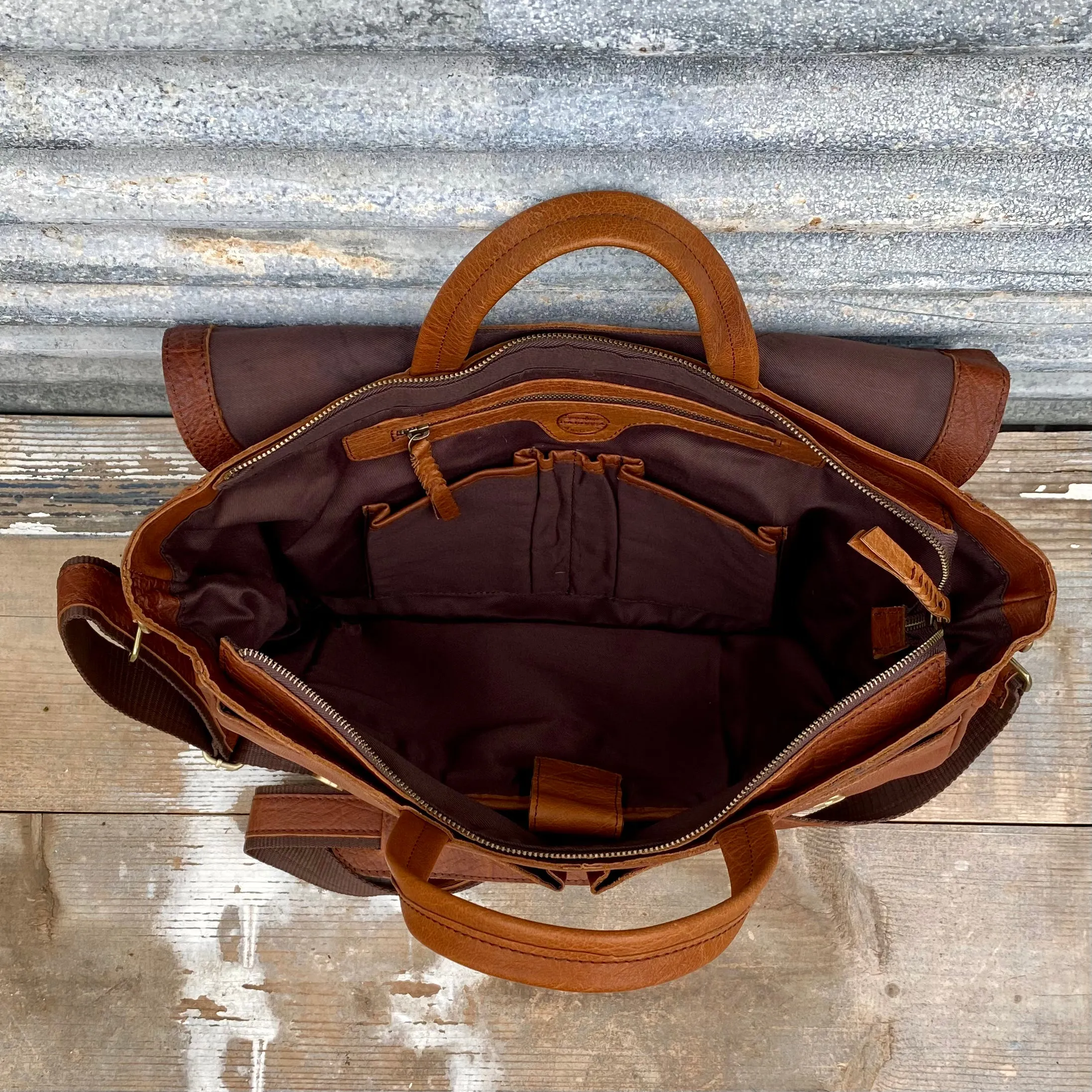 Buffalo Hide Leather Laptop Satchel