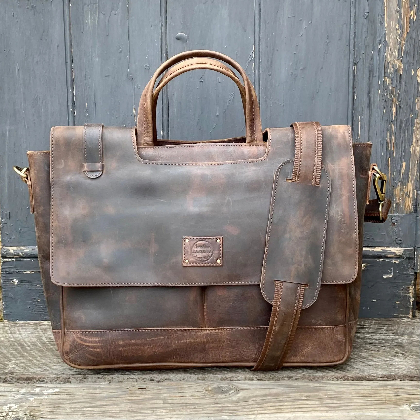 Buffalo Hide Leather Laptop Satchel