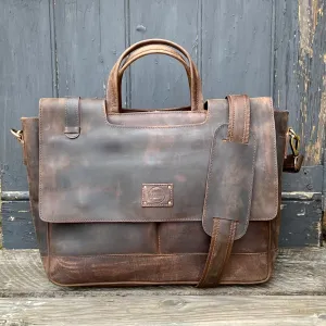 Buffalo Hide Leather Laptop Satchel