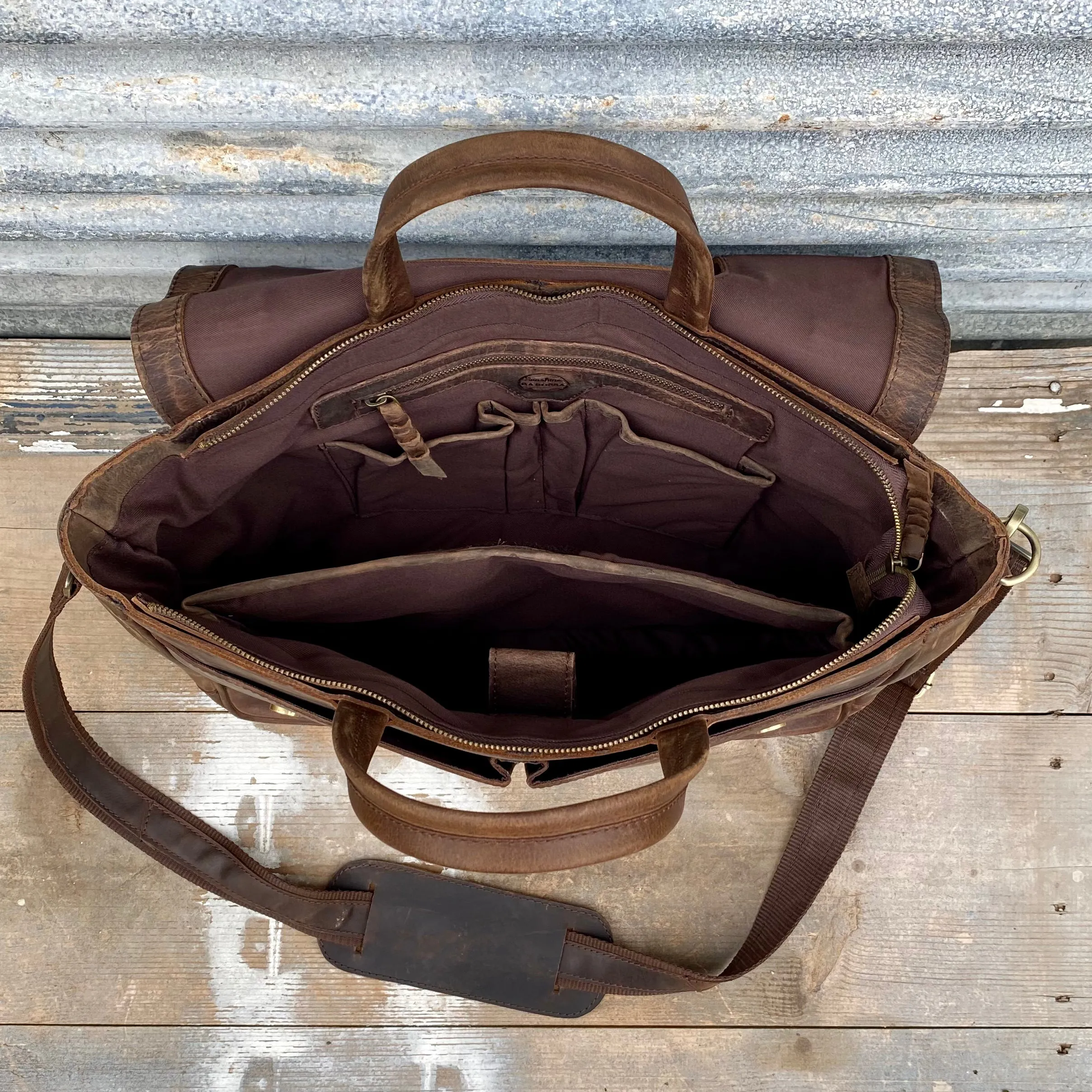 Buffalo Hide Leather Laptop Satchel