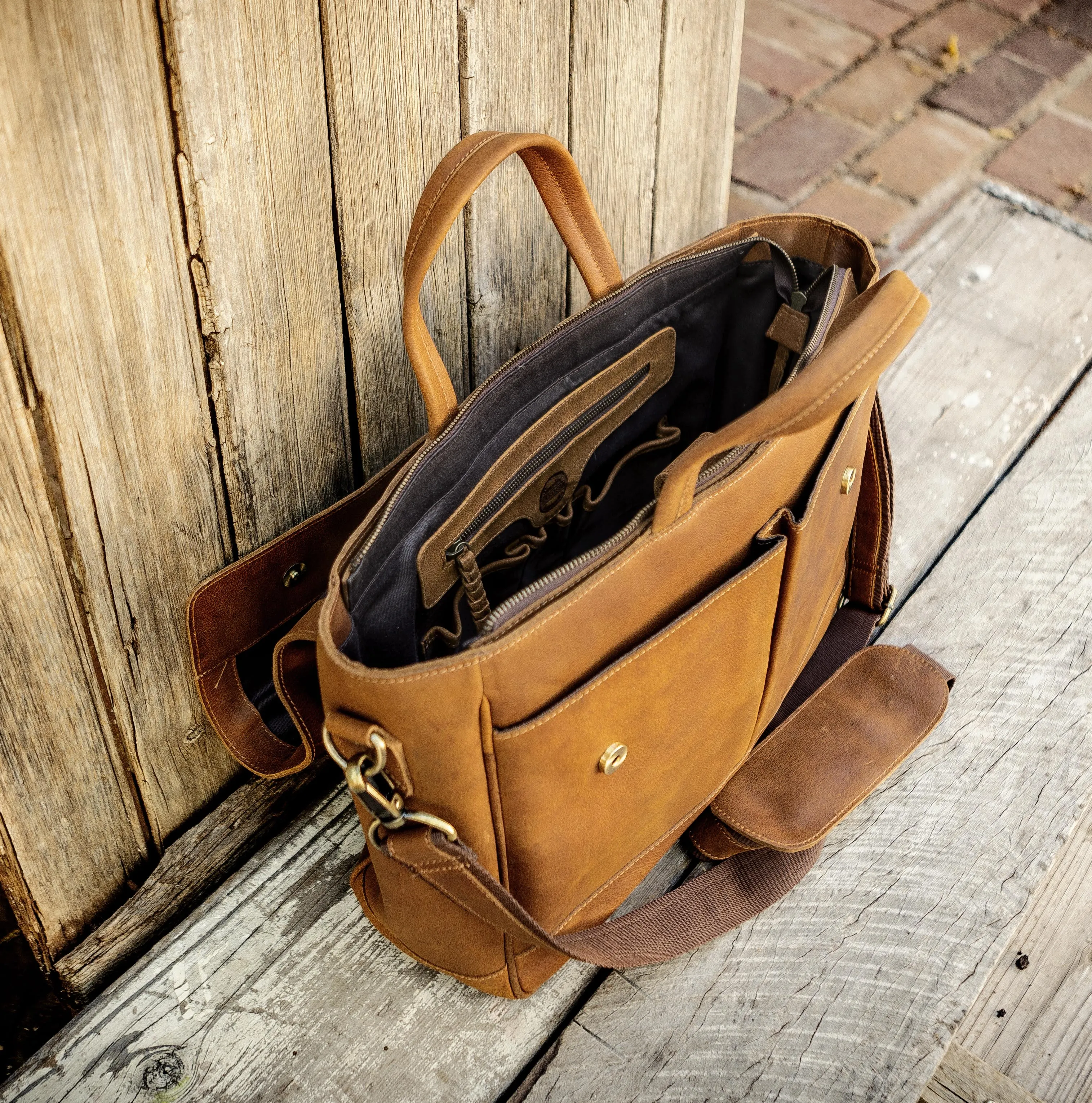 Buffalo Hide Leather Laptop Satchel