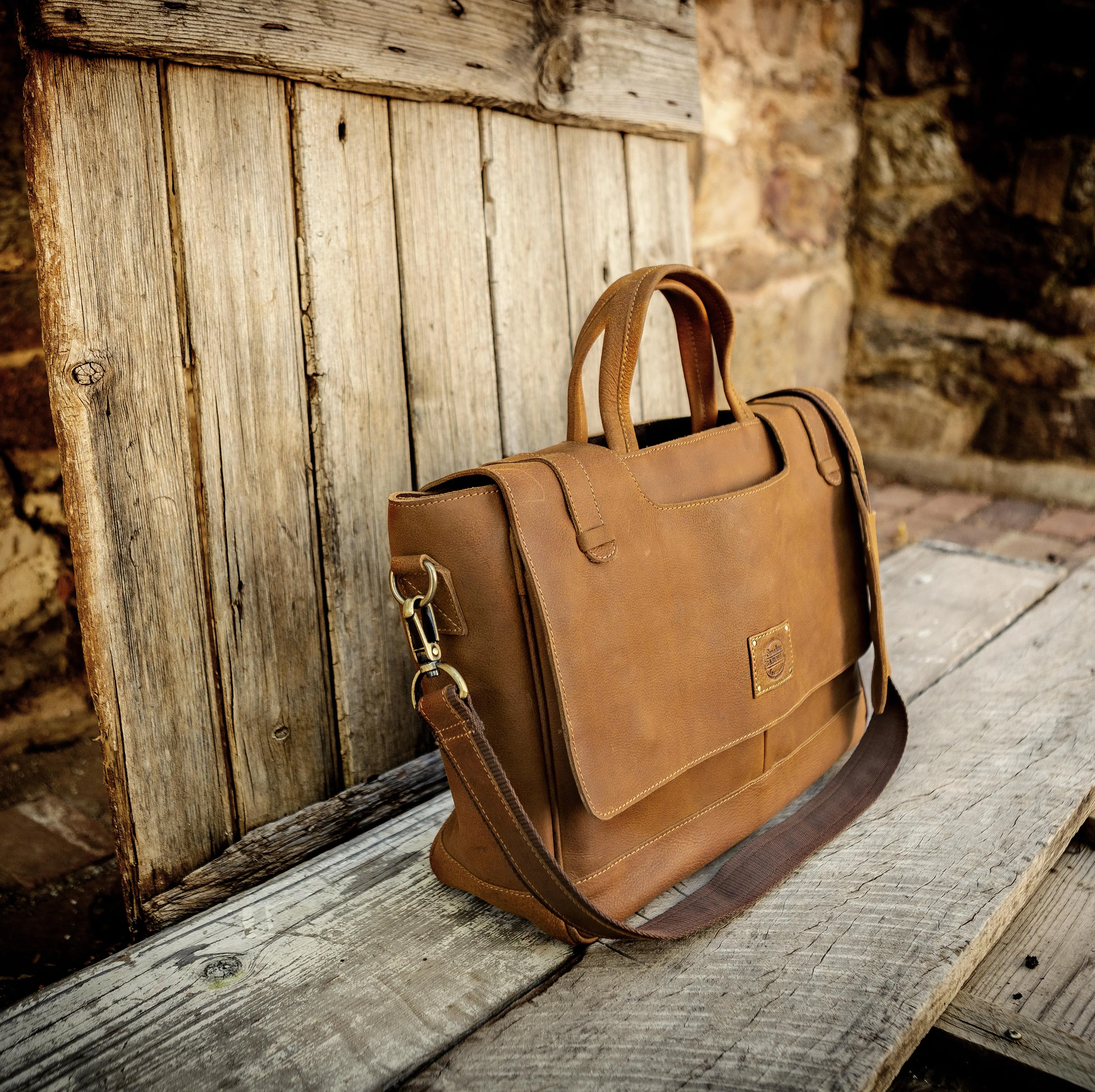 Buffalo Hide Leather Laptop Satchel