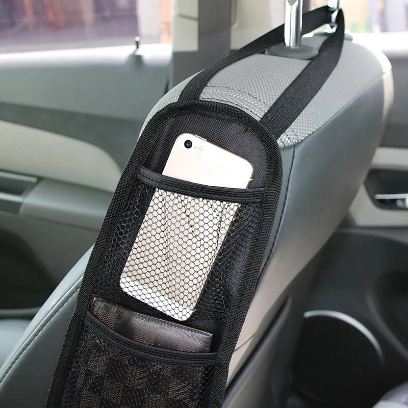 Car Seat Organizer Auto Seat Side Storage Hanging Bag Multi-Pocket Drink Holder Mesh Pocket Car Styling Organizer Phone Holder