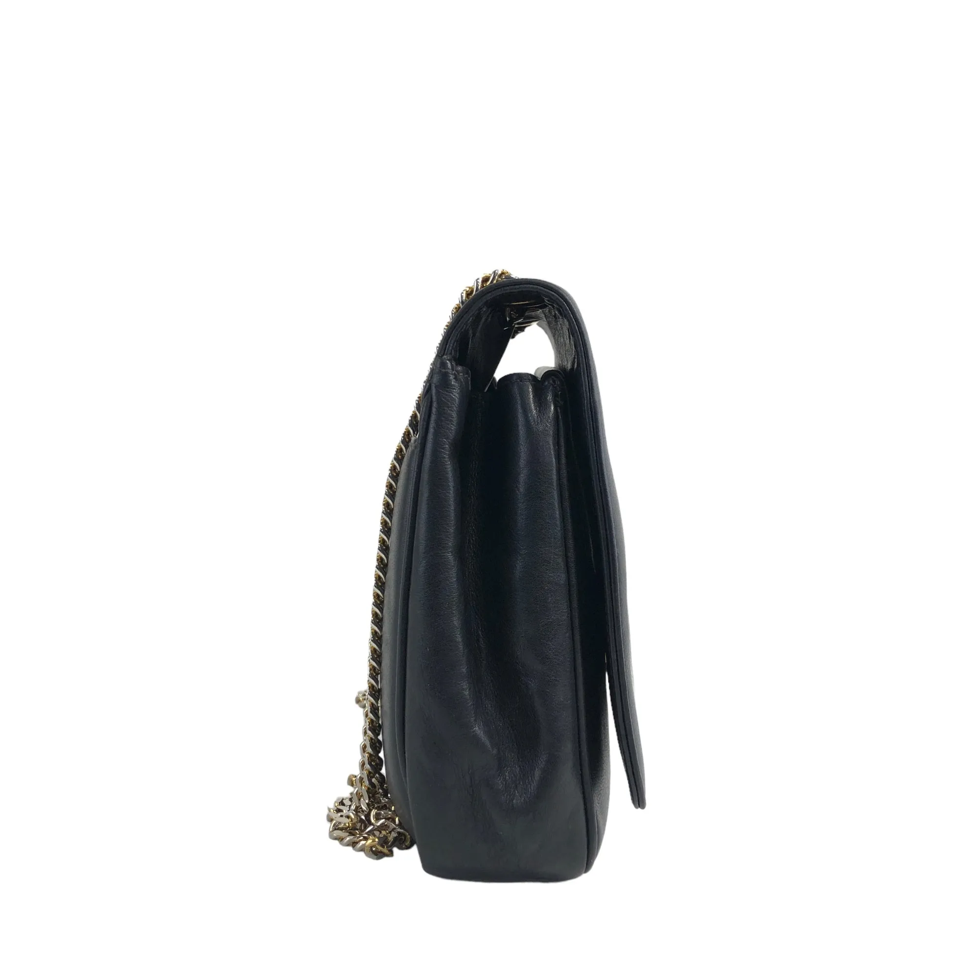 CELINE Triomphe Chain Shoulder bag Black Vintage 6v5znn