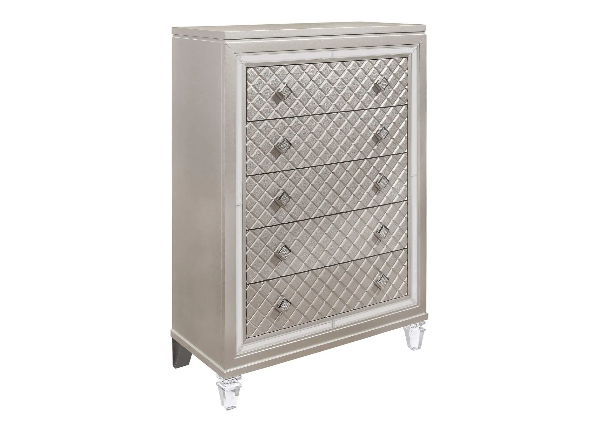 Champagne Paris Chest With Acrylic Legs