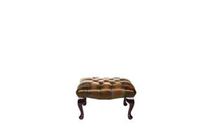 Chesterfield | Queen Anne Footstool | Antique Gold