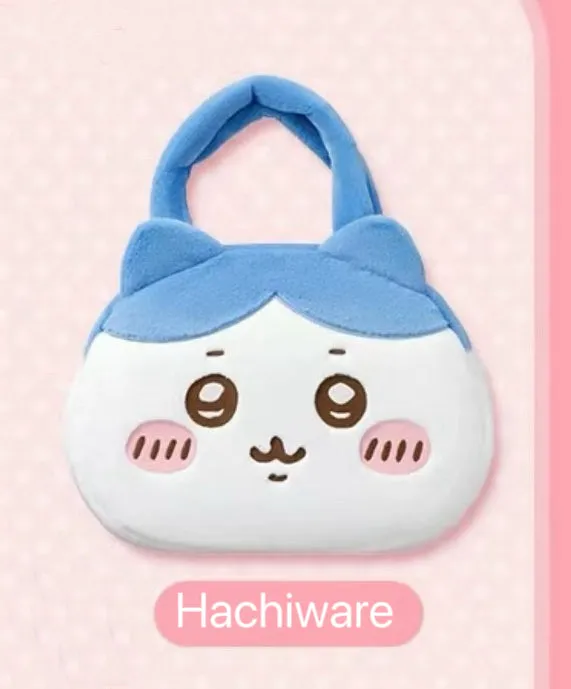 ChiiKawa X Miniso | Hachiware Full Set 9pcs items Mini Plush Doll Keychain Headband Neck Pillow Bag - Kawaii items Room Decoration doll