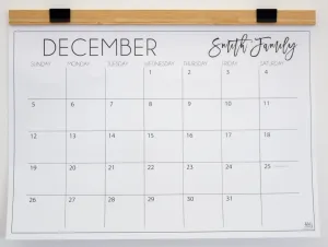 Classic Calendar with Wood Hanger