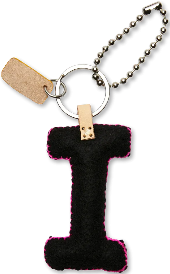 Consuela Embroidered Felt Alphabet Letter Charms - Black