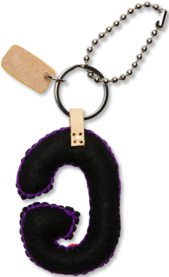 Consuela Embroidered Felt Alphabet Letter Charms - Black