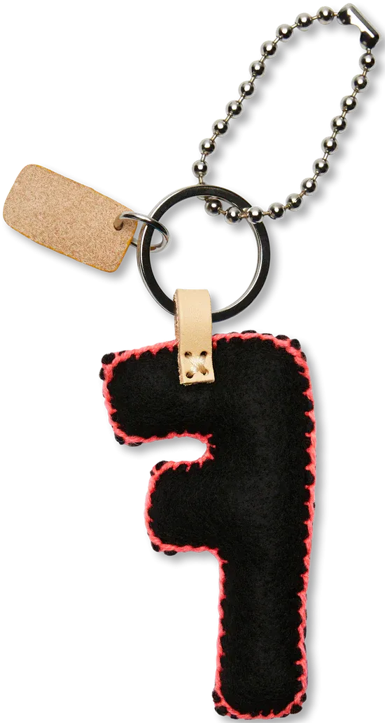 Consuela Embroidered Felt Alphabet Letter Charms - Black