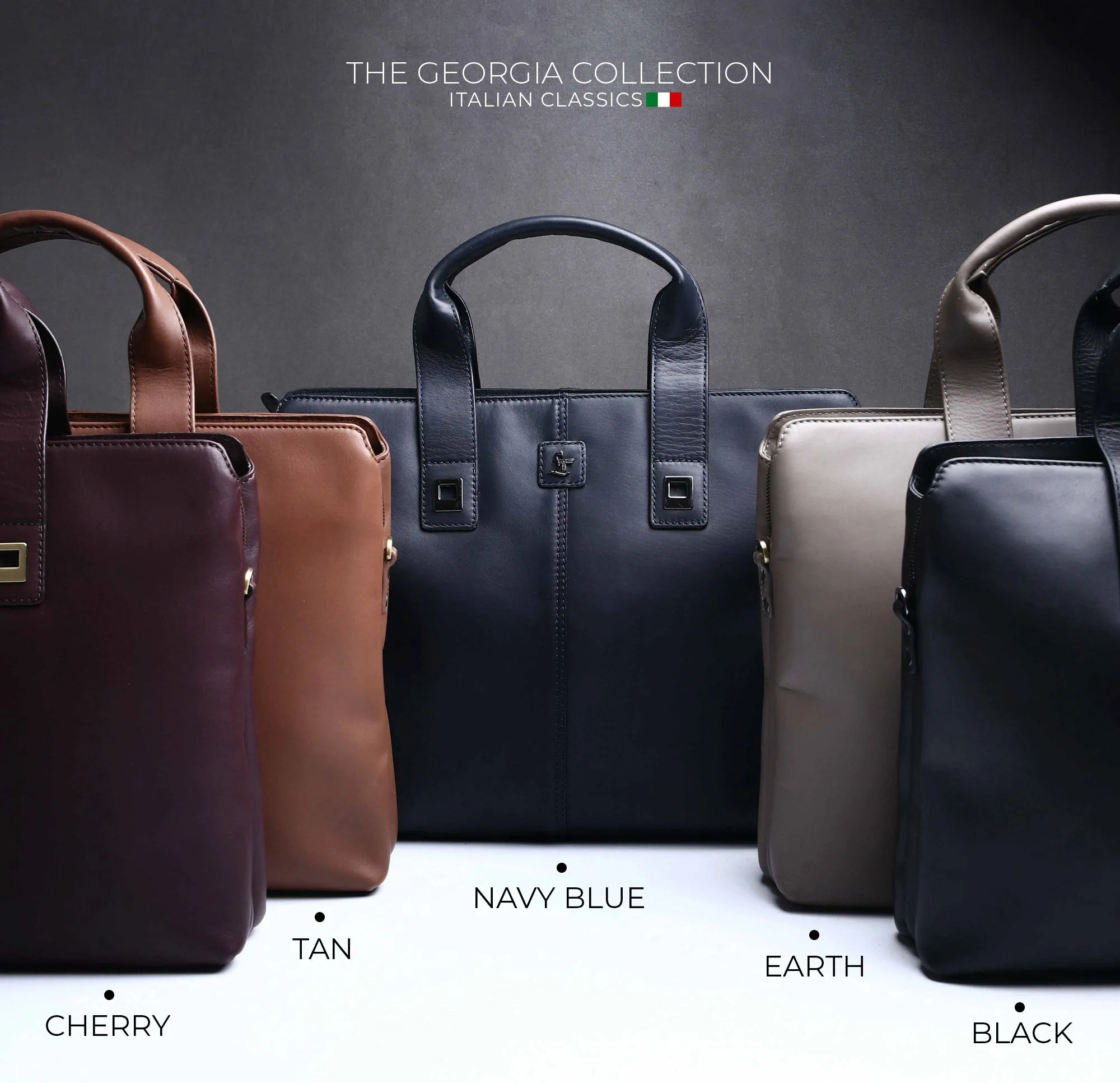 Corporate New Year Gift | Georgia Collection | Genuine Leather Laptop / Folio Bag For Men |  Navy Blue