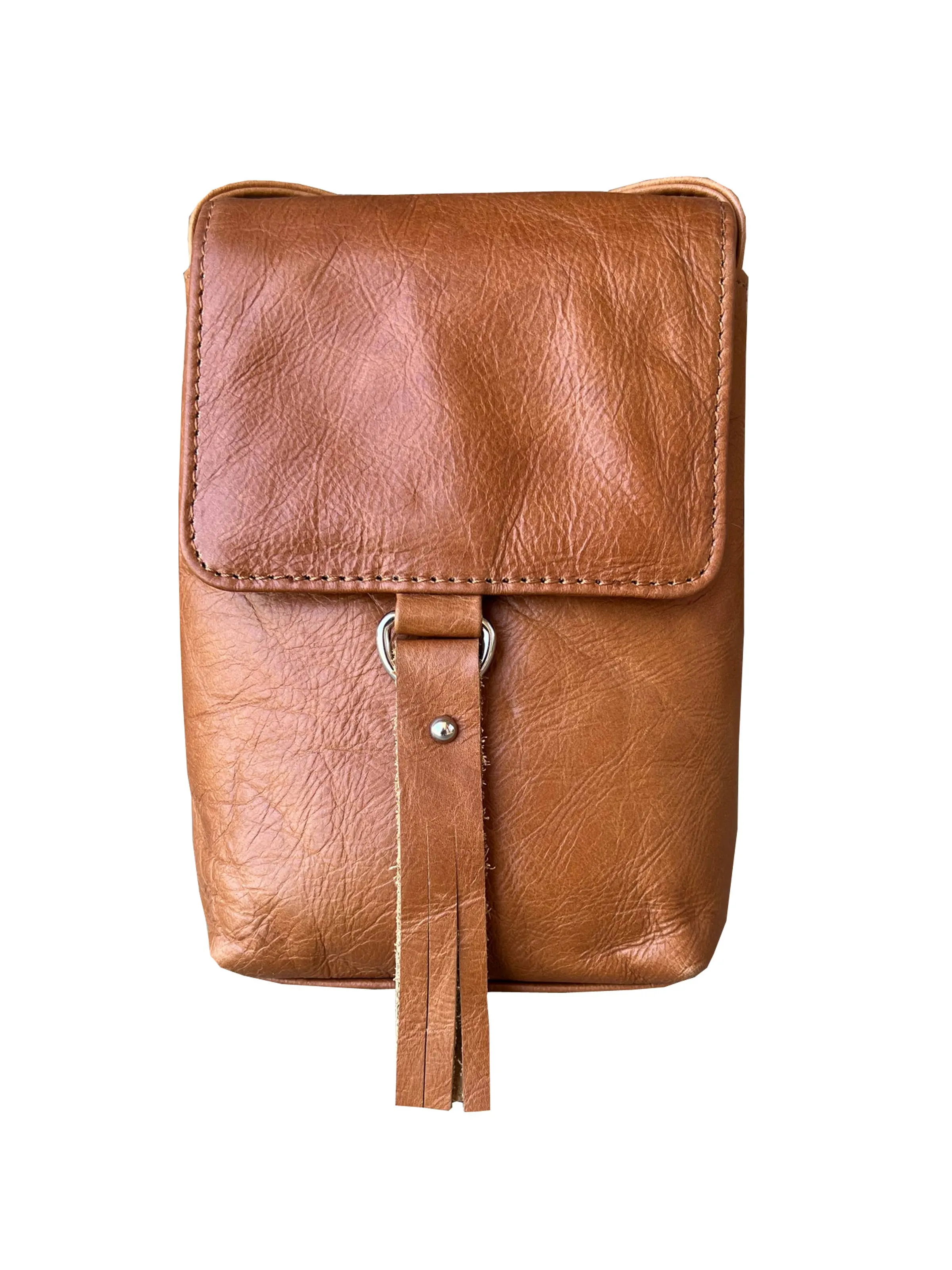 Cowhide Leather Small Crossbody  Phone Bag /Stuffology Boutique