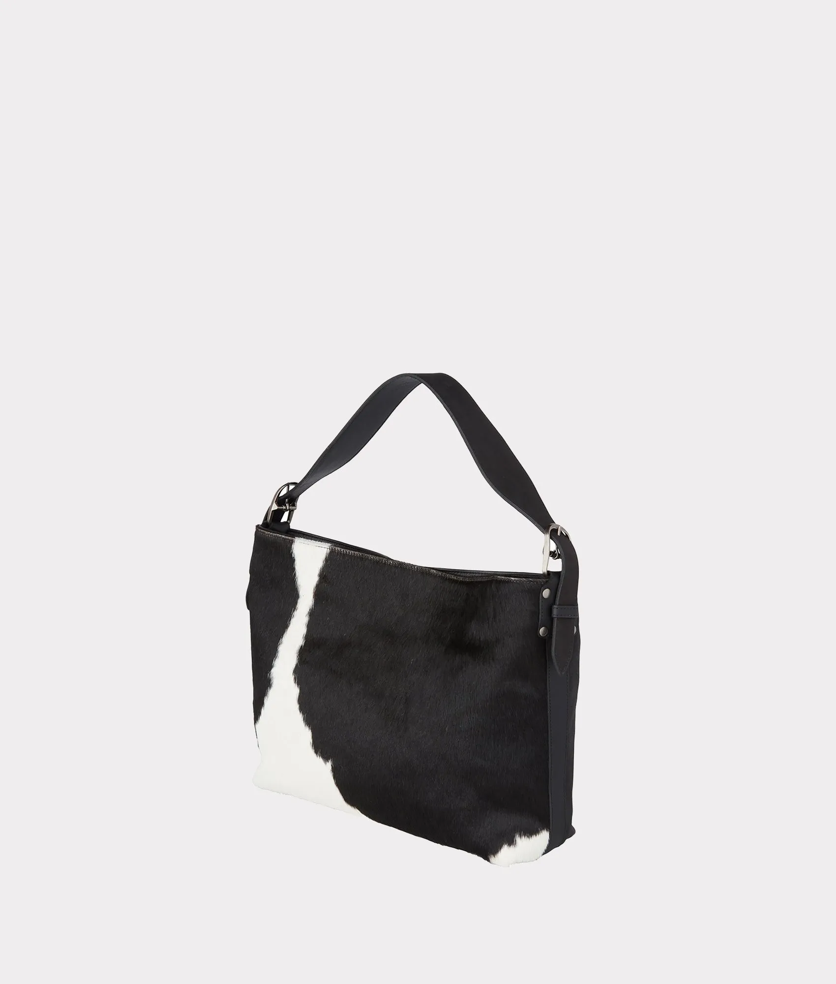 Cowprint Hobo Bag :: Black/White