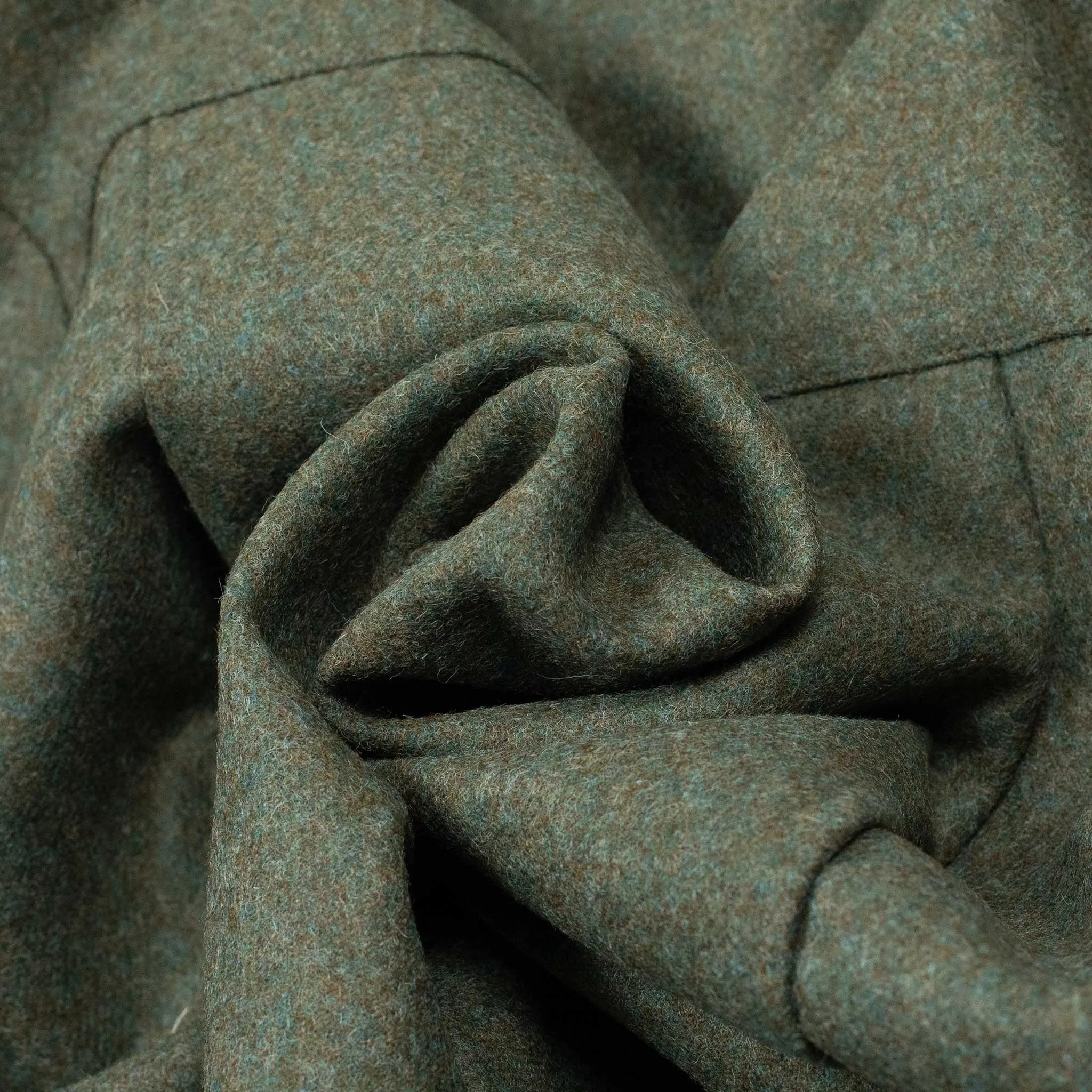 CPO jacket in sea moss green English melton wool (10th anniversary capsule)