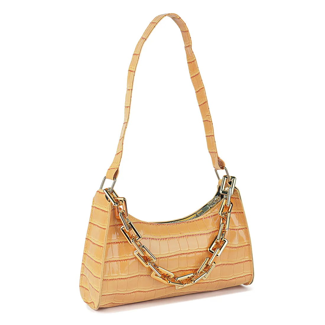 Croc Patten Baguette Bag