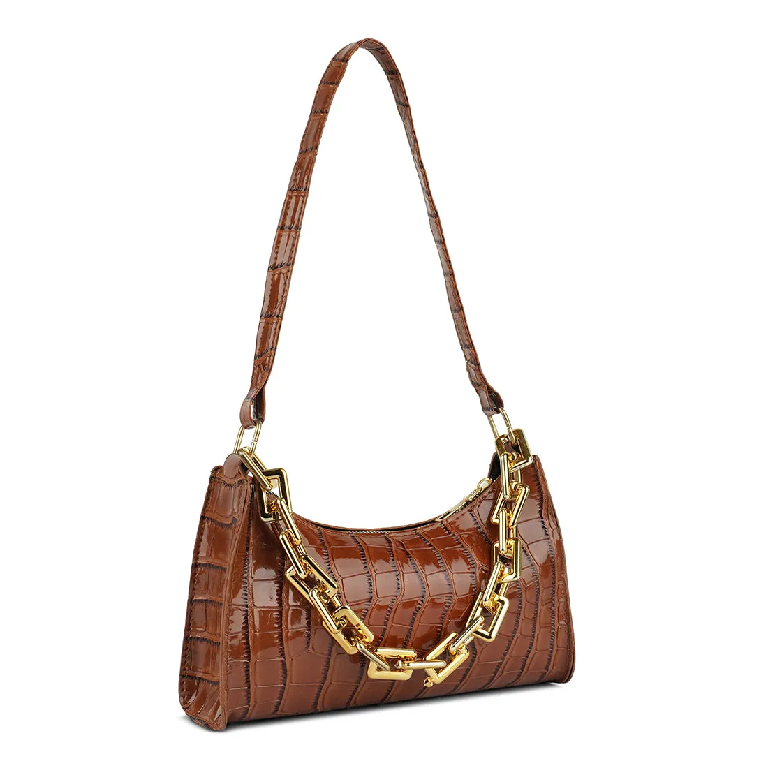 Croc Patten Baguette Bag