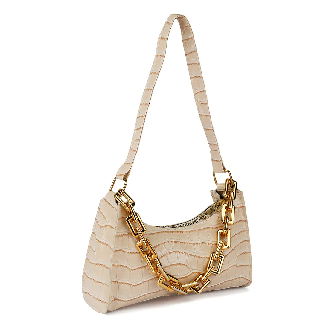 Croc Patten Baguette Bag