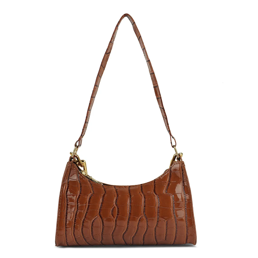 Croc Patten Baguette Bag