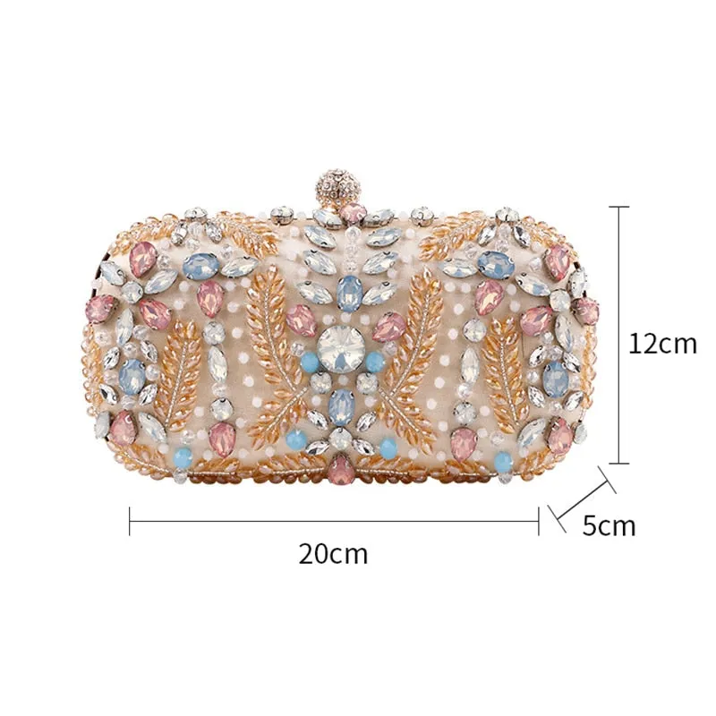 Crystal Clutch Bag for Wedding Party Luxury Rhinestone Clutch Purse and Handbag Banquet Chain Shoulder Bag